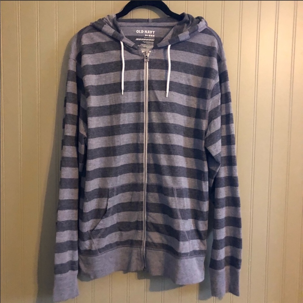 Old Navy Striped Zip Up Hooded Jacket